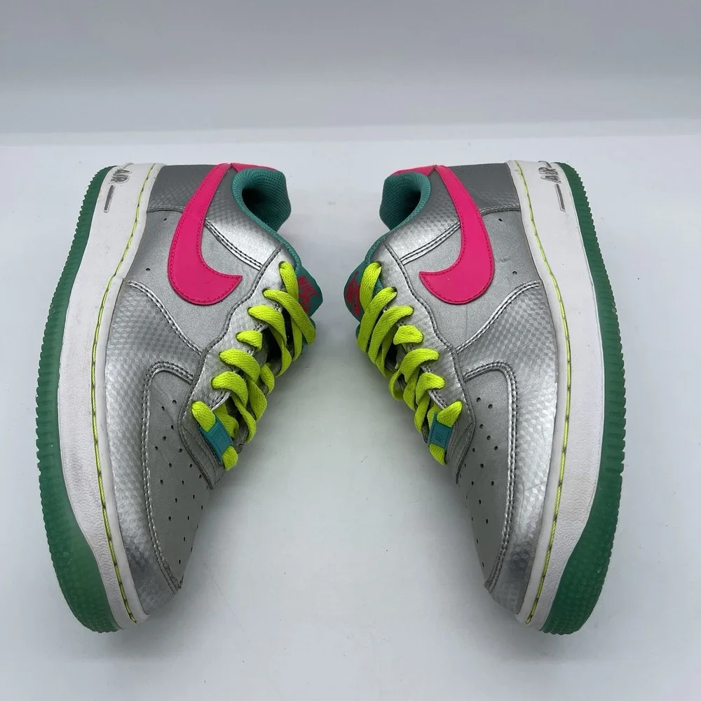 Nike Air Force 1 Low Youth Size 7 Shoes 314219-011 Metallic Sliver Women's 8.5